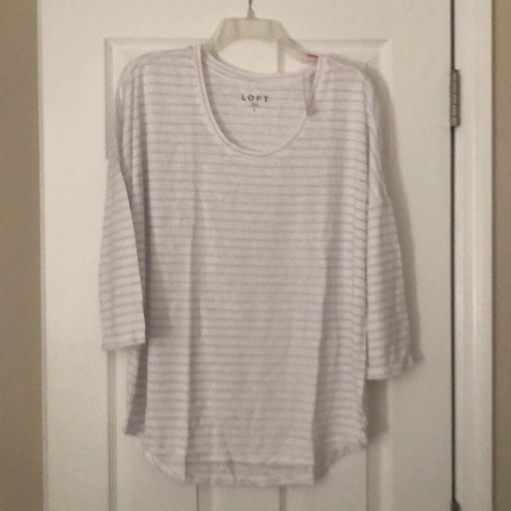 Loft striped 3/4 sleeve top